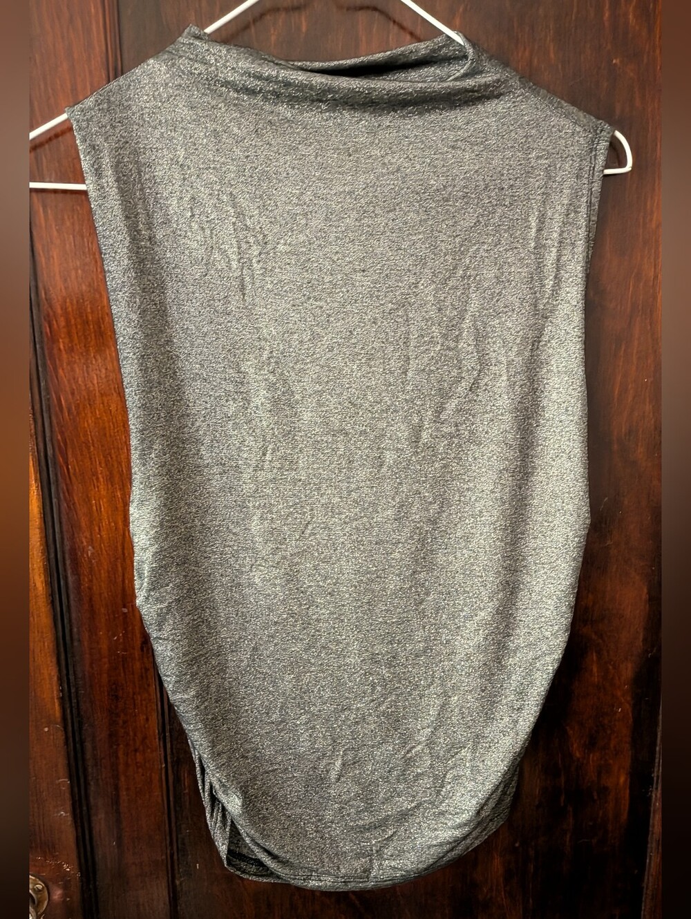 Old Navy Sleeveless Metallic Gray Mock Neck Top, Size Medium